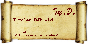 Tyroler Dávid névjegykártya